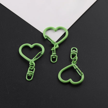 3pcs Colorful Heart Shape Keychain Hook DIY Finding - additional product photo 1