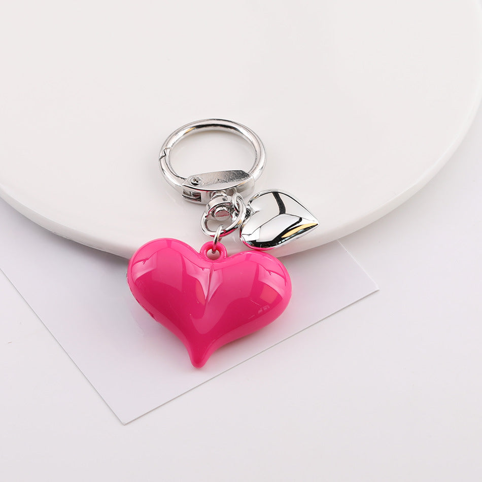 Cute Heart Charm Keychain Bag Pendant Accessory - Green