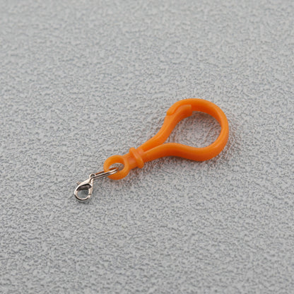 Colorful Plastic Loop Ring Keychain with Lobster Clasp - Red