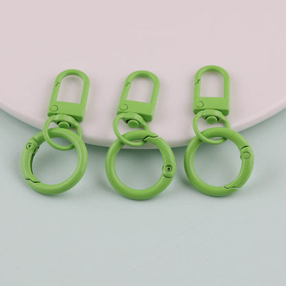 3pcs Colorful Metal Swivel Snap Hook Spring Ring Keychain - Lake Blue