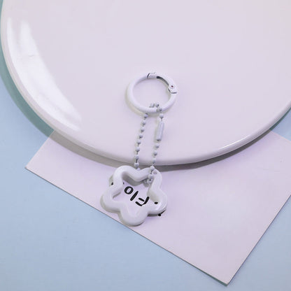 Acrylic Star Flower Ring Bead Chain Keychain DIY - Coffee color