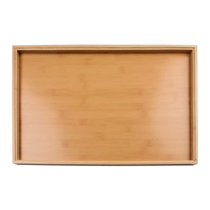 Bamboo Wooden Rectangular Serving Tray for Tea and Cups