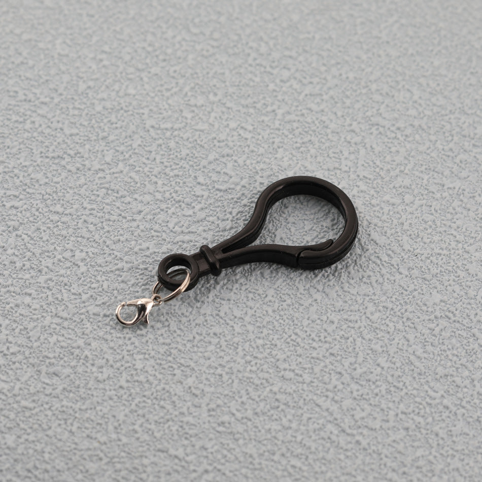Colorful Plastic Loop Ring Keychain with Lobster Clasp - Coffee