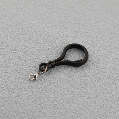 Colorful Plastic Loop Ring Keychain with Lobster Clasp - Coffee
