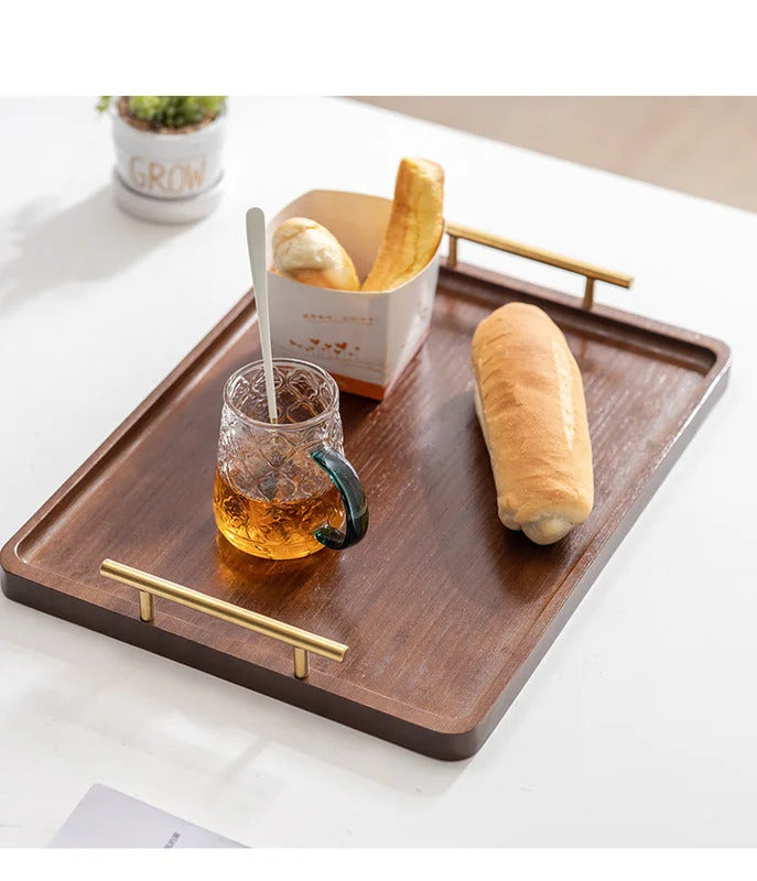 Right Angled Bamboo Tray with Handle